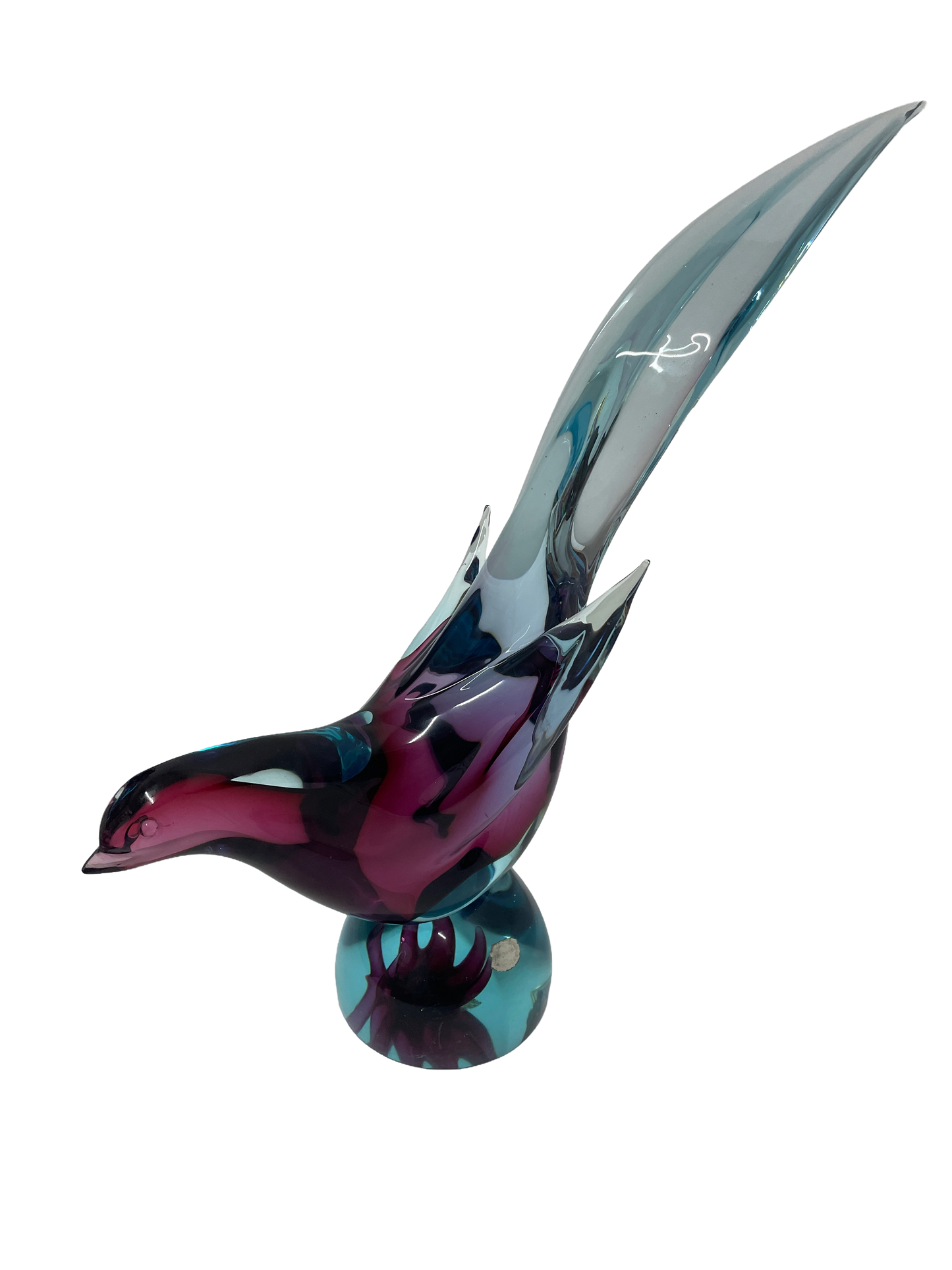 Murano Glass Bird Sculpture – Vintage Art Glass, Circa 1960