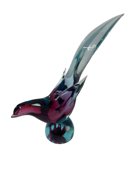 Murano Glass Bird Sculpture – Vintage Art Glass, Circa 1960