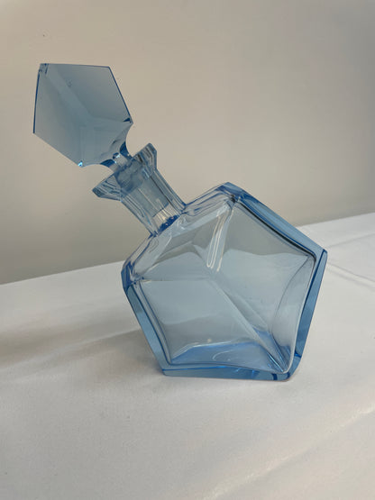 Pair of Vintage Blue Crystal Decanters, 1970s