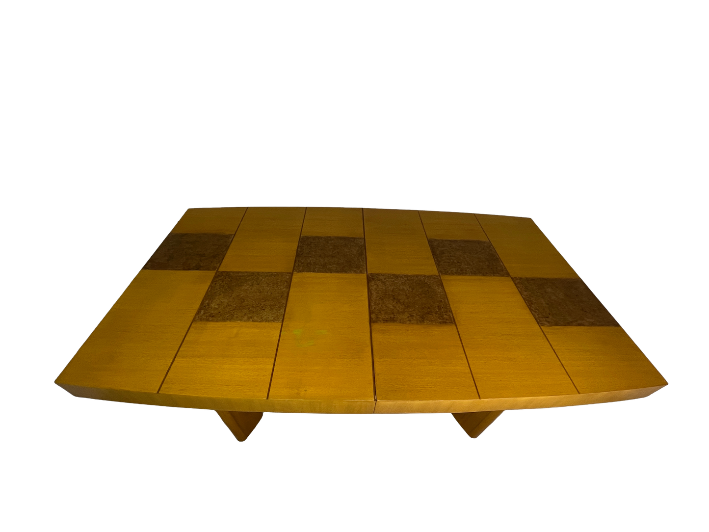 Sculptural Mid-Century Blonde Mahogany Dining Table by Herman Miller With Burlwood Patchwork Top & Leaves, 1940s