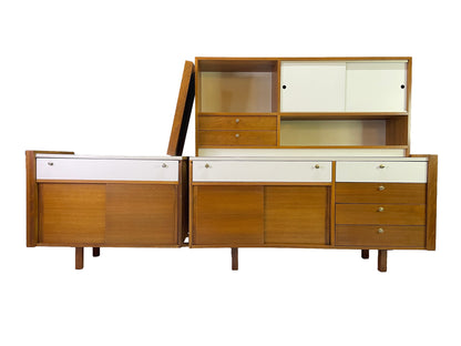 Brown Saltman Walnut Modular Wall Unit Attributed to Martin Borenstein, 1960s