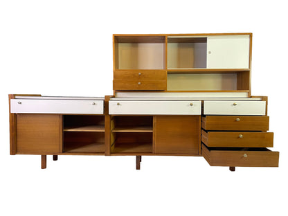 Brown Saltman Walnut Modular Wall Unit Attributed to Martin Borenstein, 1960s