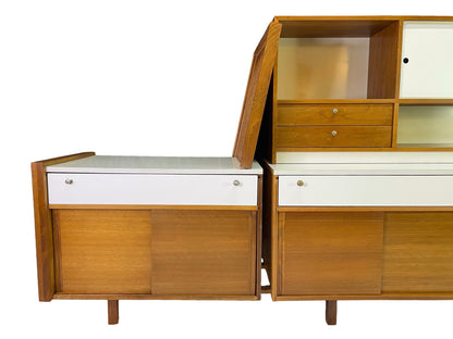 Brown Saltman Walnut Modular Wall Unit Attributed to Martin Borenstein, 1960s