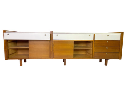 Brown Saltman Walnut Modular Wall Unit Attributed to Martin Borenstein, 1960s
