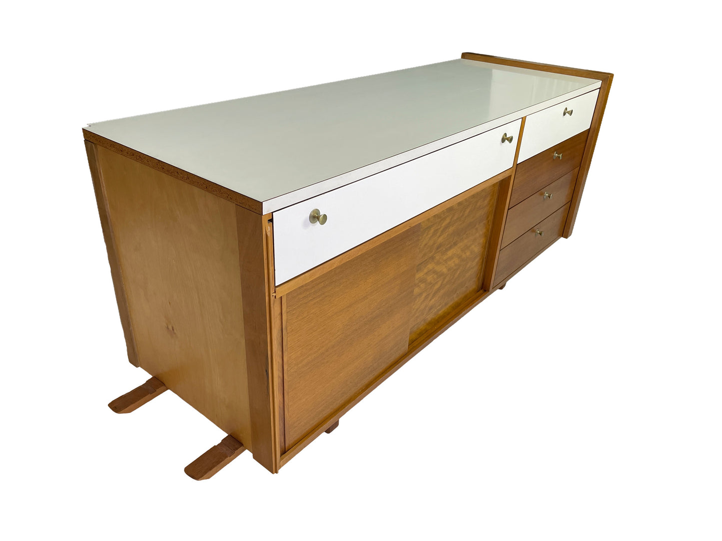 Brown Saltman Walnut Modular Wall Unit Attributed to Martin Borenstein, 1960s