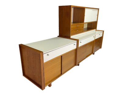 Brown Saltman Walnut Modular Wall Unit Attributed to Martin Borenstein, 1960s