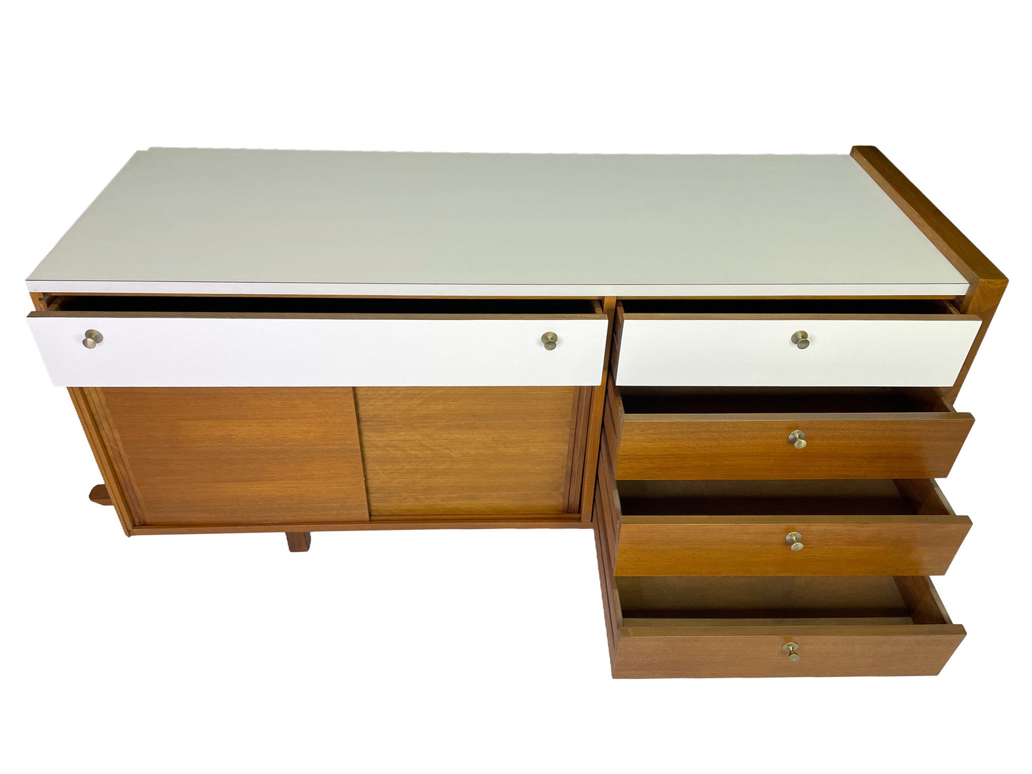 Brown Saltman Walnut Modular Wall Unit Attributed to Martin Borenstein, 1960s