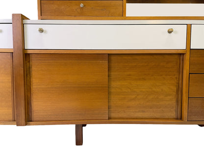 Brown Saltman Walnut Modular Wall Unit Attributed to Martin Borenstein, 1960s