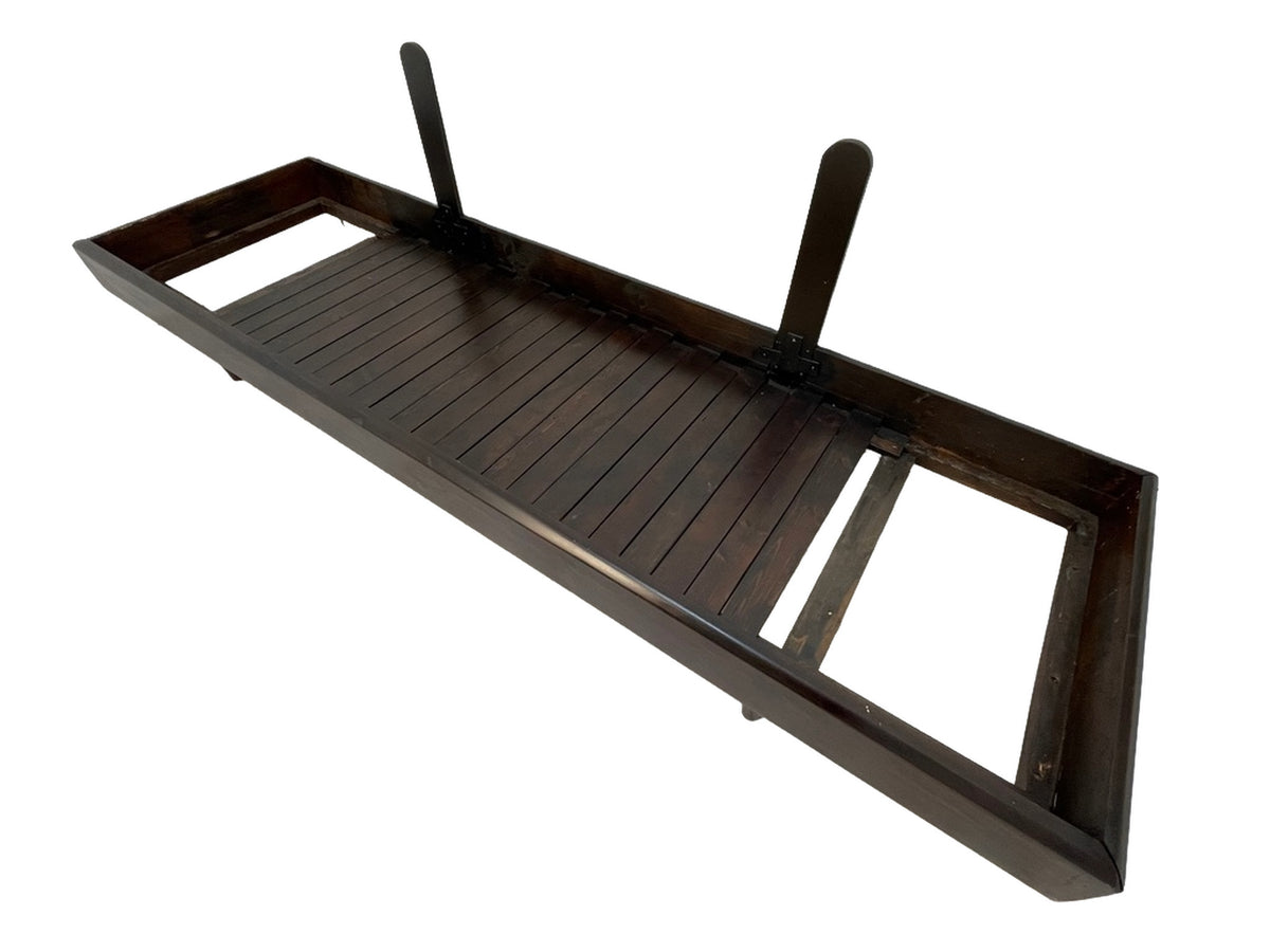 Wood frame construction of a custom convertible sleeper sofa showing the expandable platform system.
