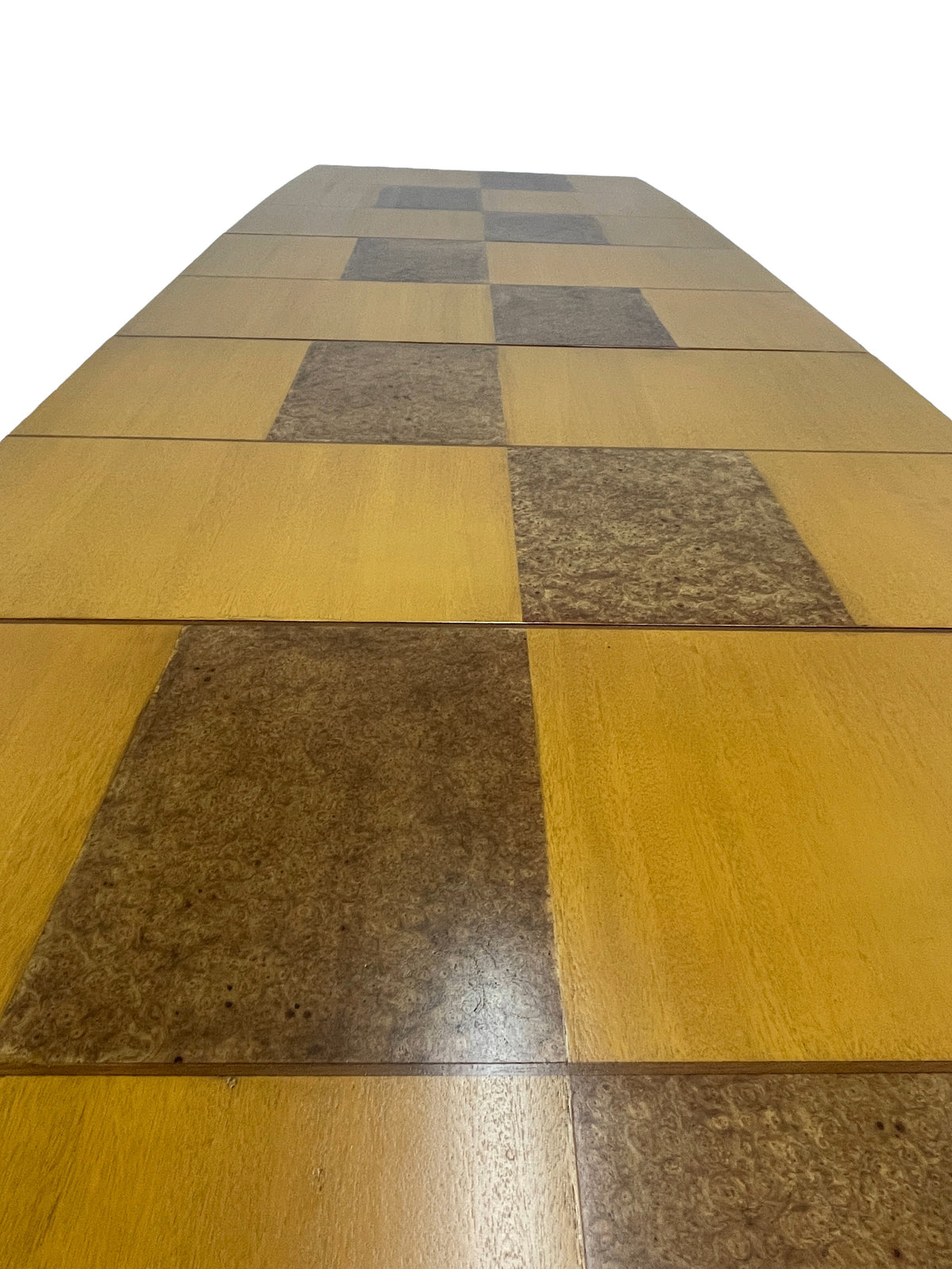 Authentic Gilbert Rohde for Herman Miller Burlwood Dining Table with Two Extension Leaves