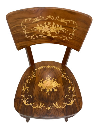 Italian 1980s multi game table with chairs chairs floral design
