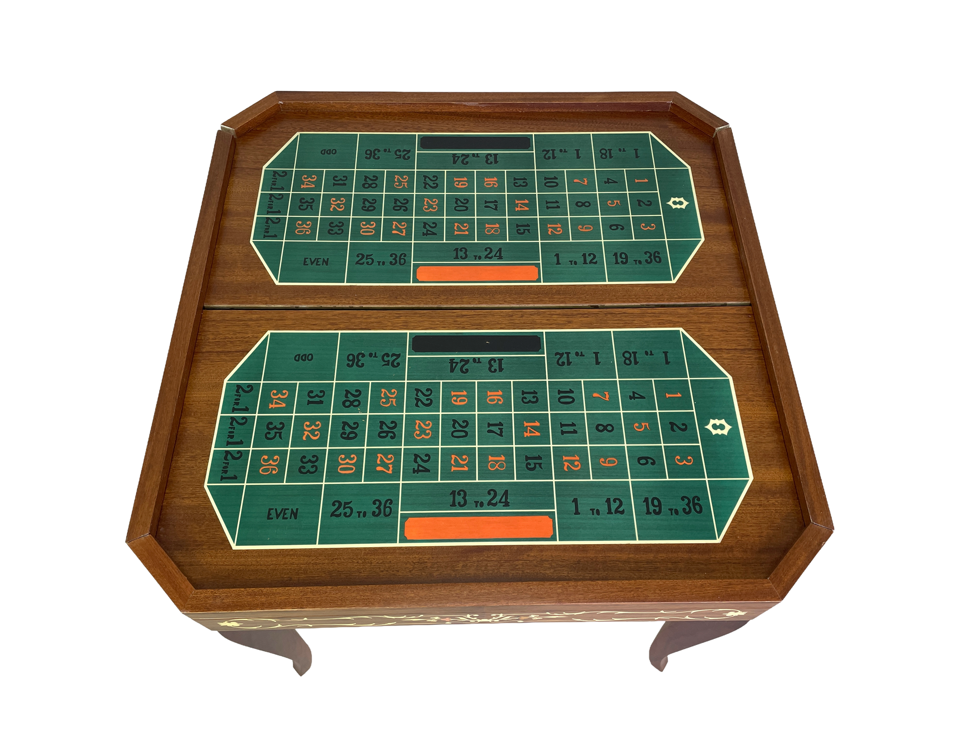 Italian 1980s multi game table with chairs roulette board
