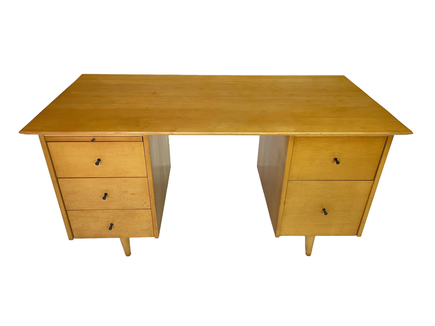 Paul McCobb for Planner Group Maple Double Pedestal Desk, 1950s