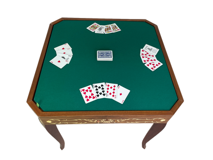 Italian multi game table open with poker board inlaid wood
