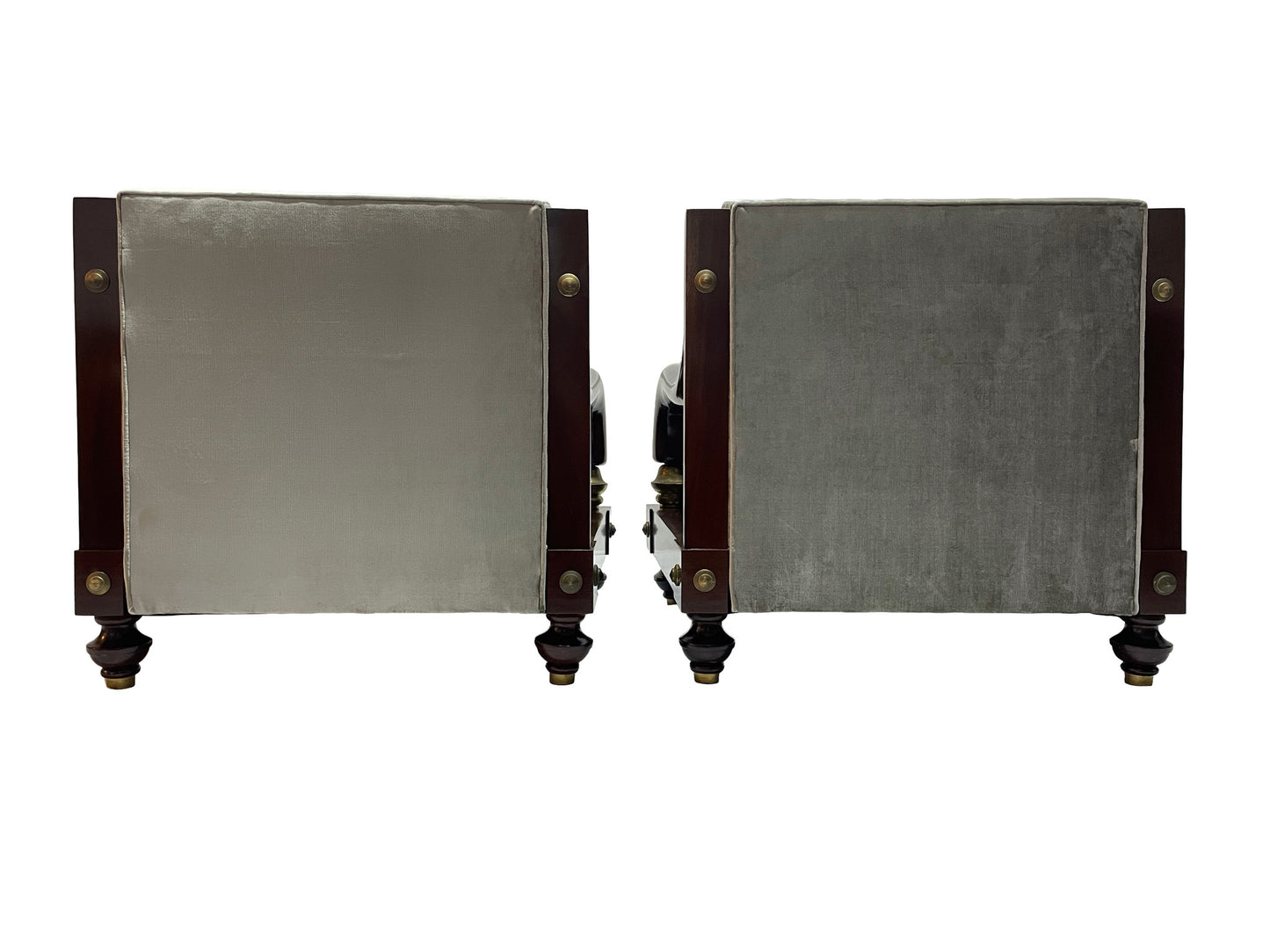 Pair of Sculptural Mahogany Lounge Chairs by Octavio Vidales for Muebles Johrvy, Mexico, 1950s