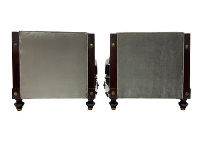 Pair of Sculptural Mahogany Lounge Chairs by Octavio Vidales for Muebles Johrvy, Mexico, 1950s