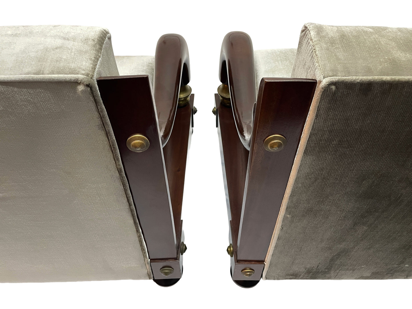 Pair of Sculptural Mahogany Lounge Chairs by Octavio Vidales for Muebles Johrvy, Mexico, 1950s