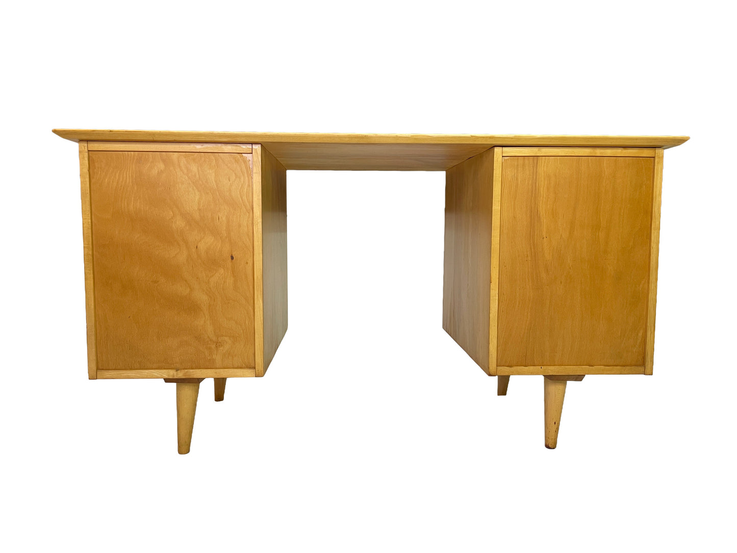 Paul McCobb for Planner Group Maple Double Pedestal Desk, 1950s