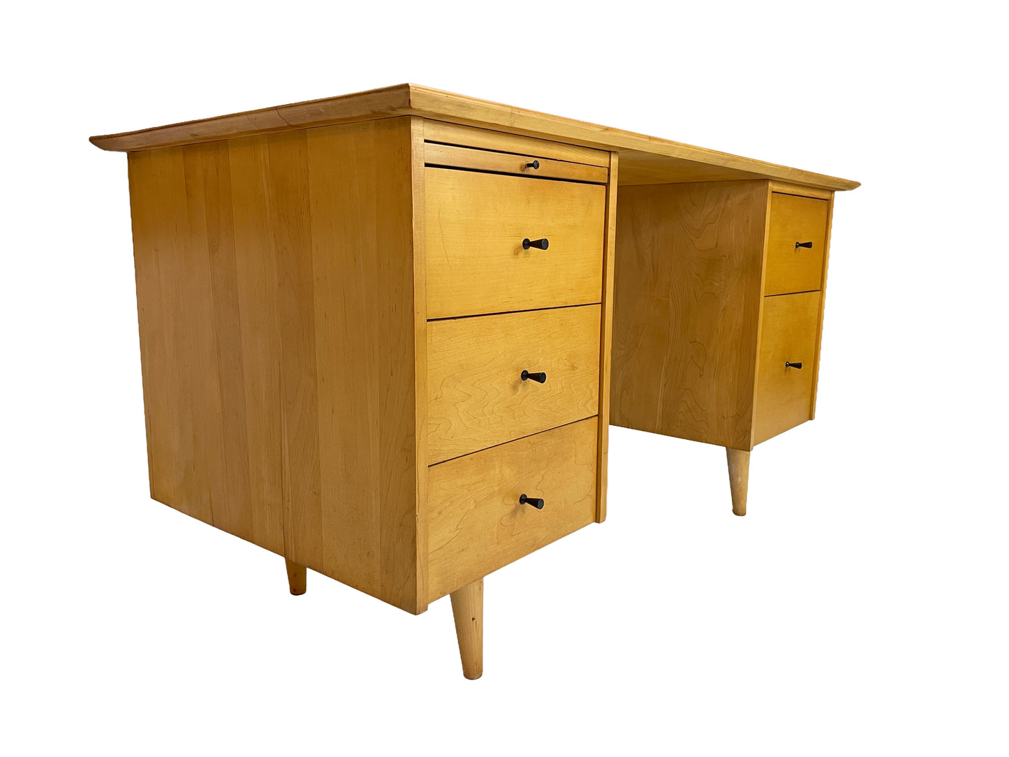 Paul McCobb for Planner Group Maple Double Pedestal Desk, 1950s