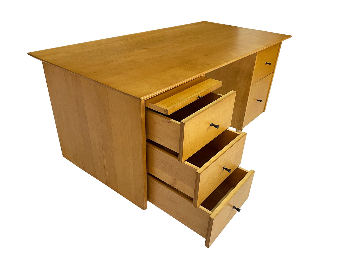 Paul McCobb for Planner Group Maple Double Pedestal Desk, 1950s