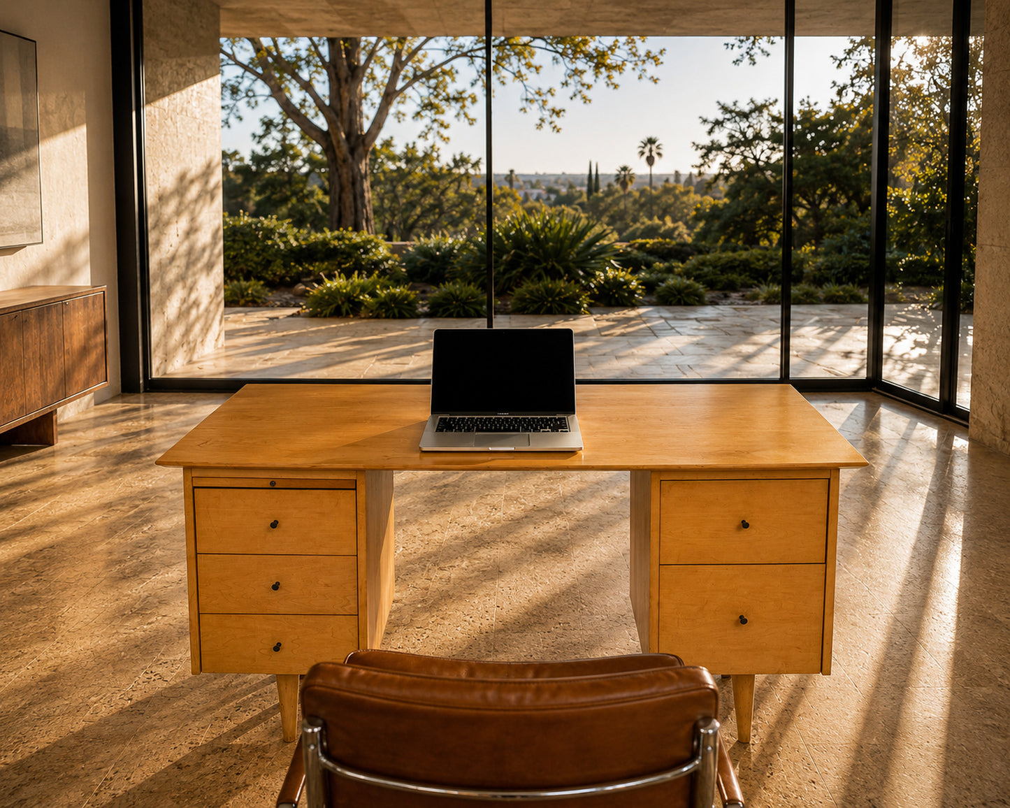 Paul McCobb for Planner Group Maple Double Pedestal Desk, 1950s