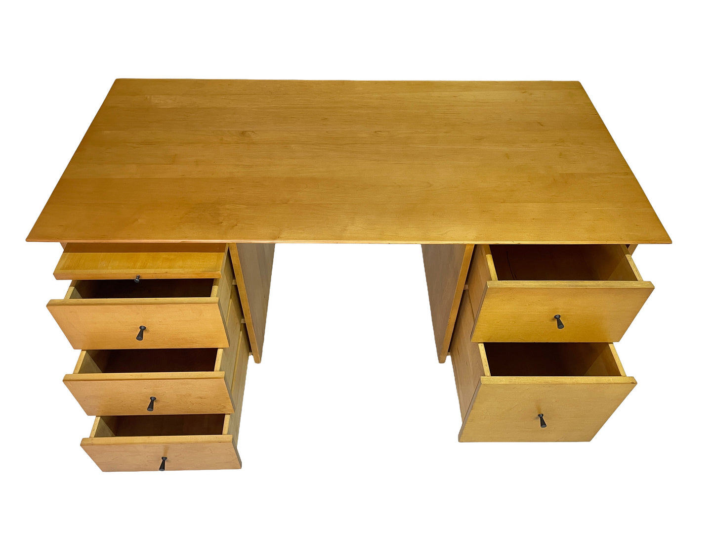 Paul McCobb for Planner Group Maple Double Pedestal Desk, 1950s