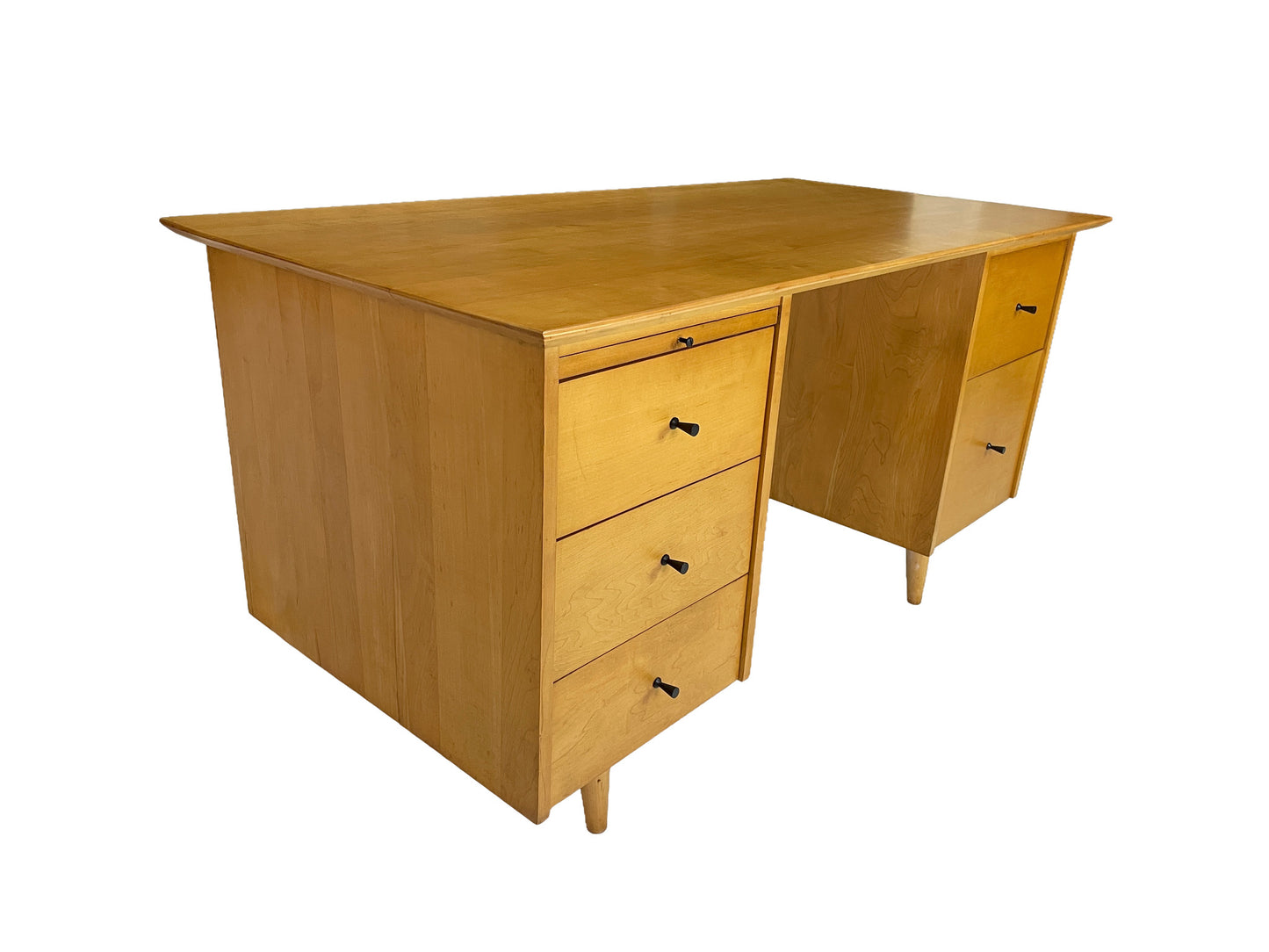 Paul McCobb for Planner Group Maple Double Pedestal Desk, 1950s