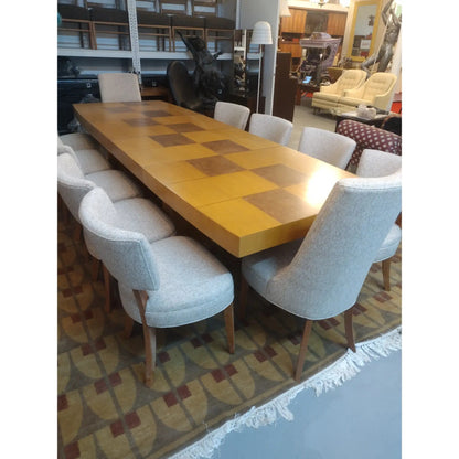 Sculptural Mid-Century Blonde Mahogany Dining Table by Herman Miller With Burlwood Patchwork Top & Leaves, 1940s